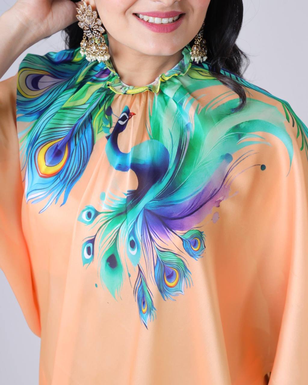 Hands-Free Ready to Wear Saree (Light Orange Color)