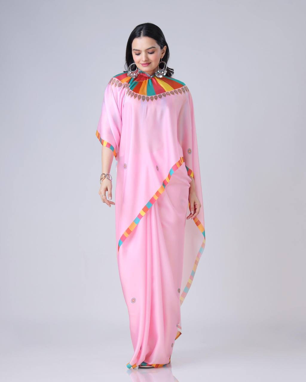 Hands-Free Ready to Wear Saree (Pink Color)