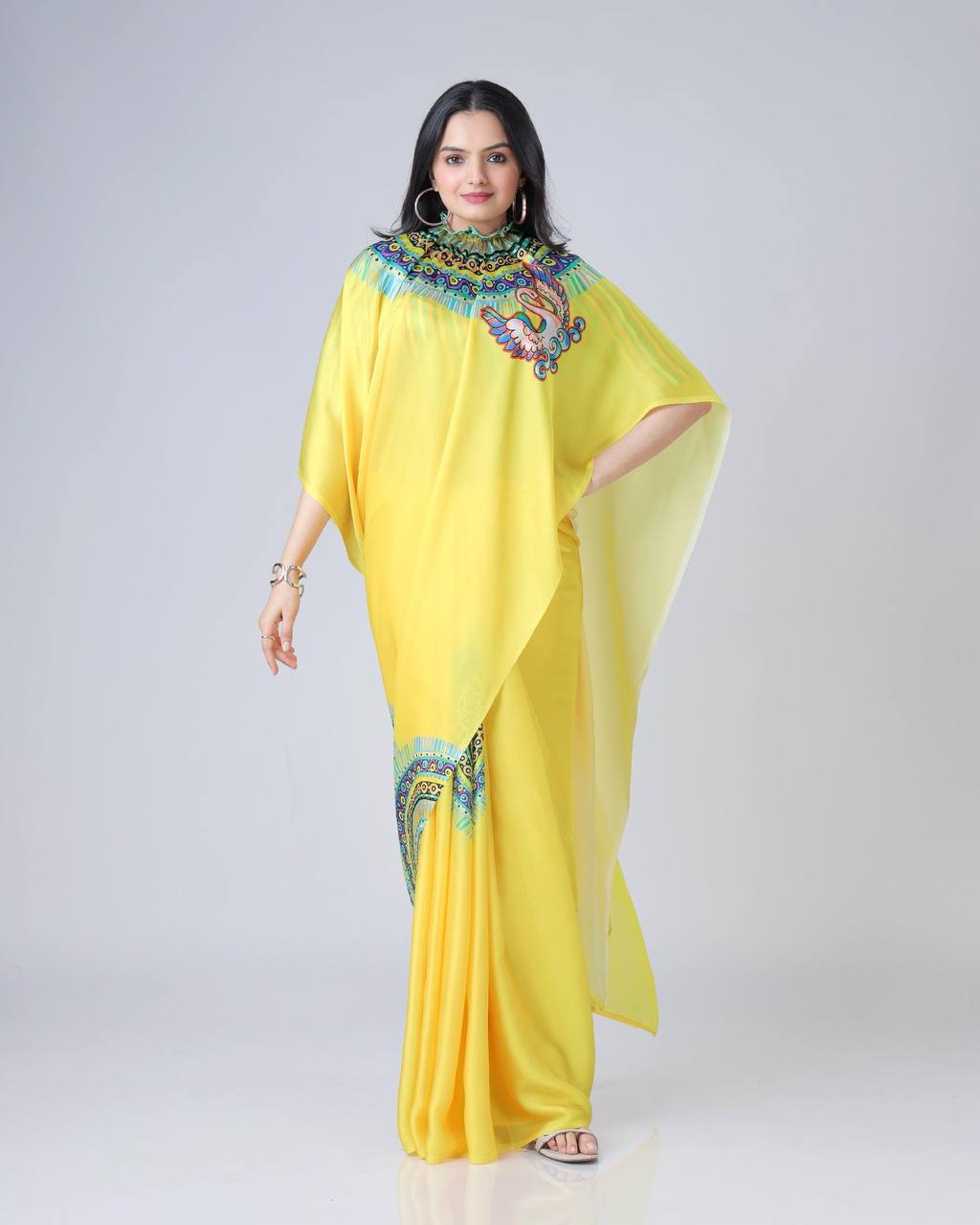 Hands-Free Ready to Wear Saree (Yellow Color)