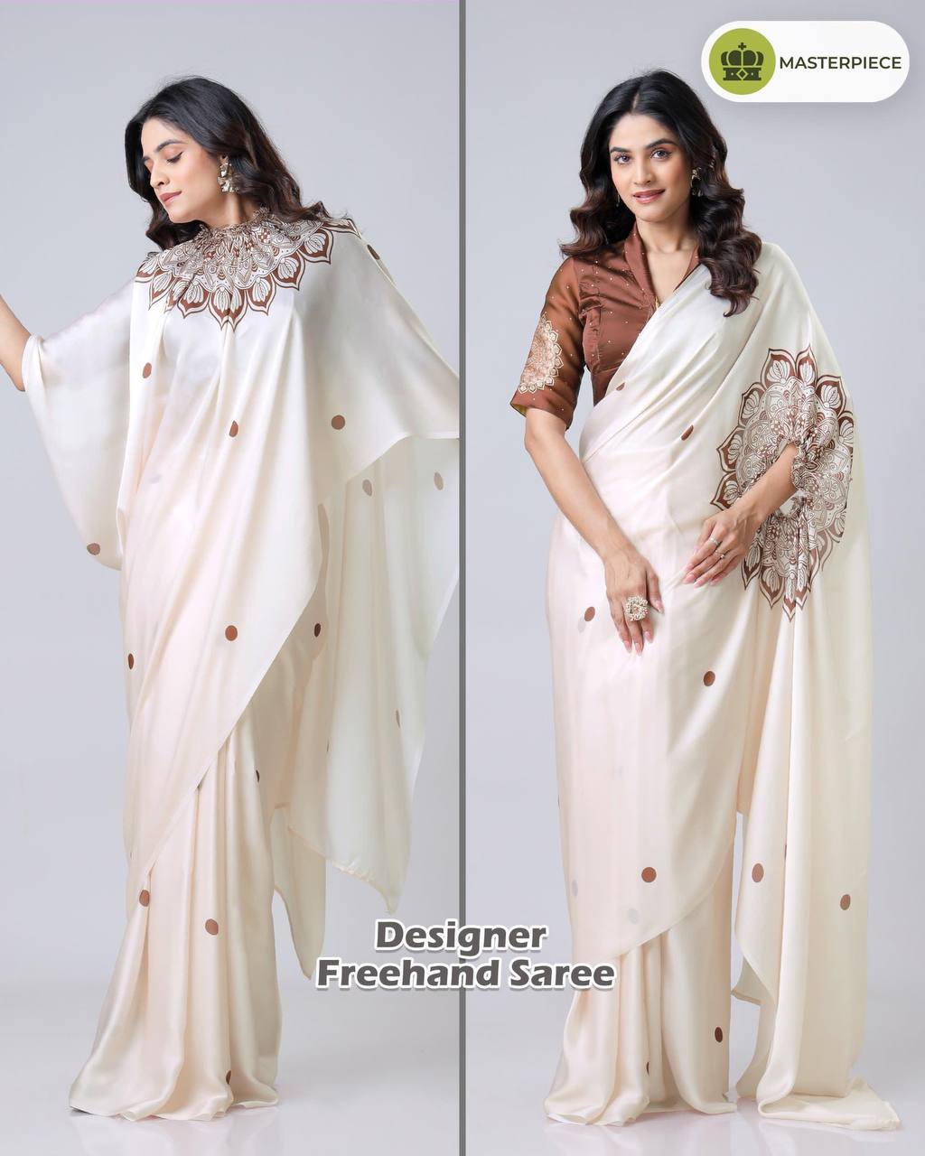 Hands-Free Ready to Wear Saree (Brown Color)