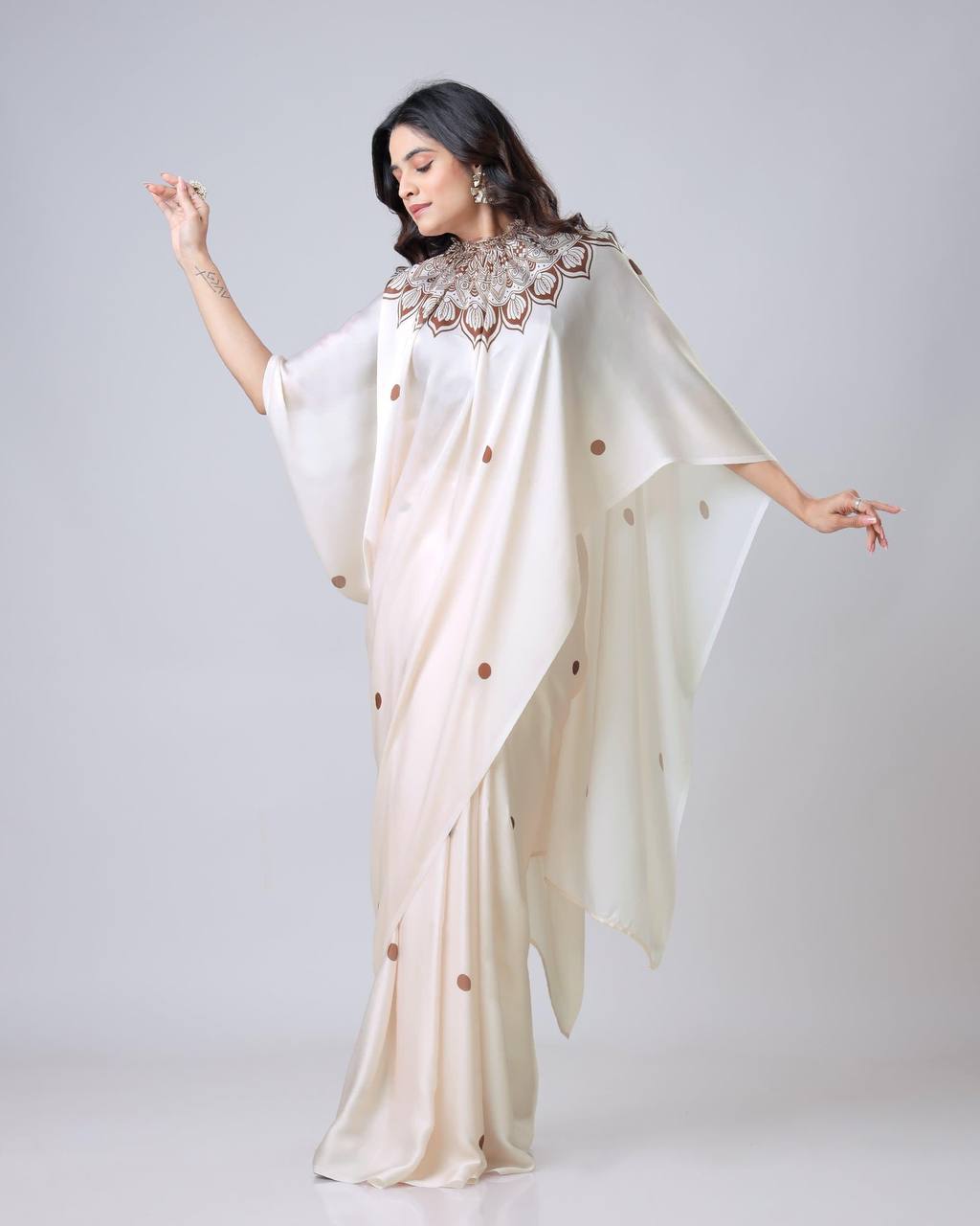 Hands-Free Ready to Wear Saree (Brown Color)