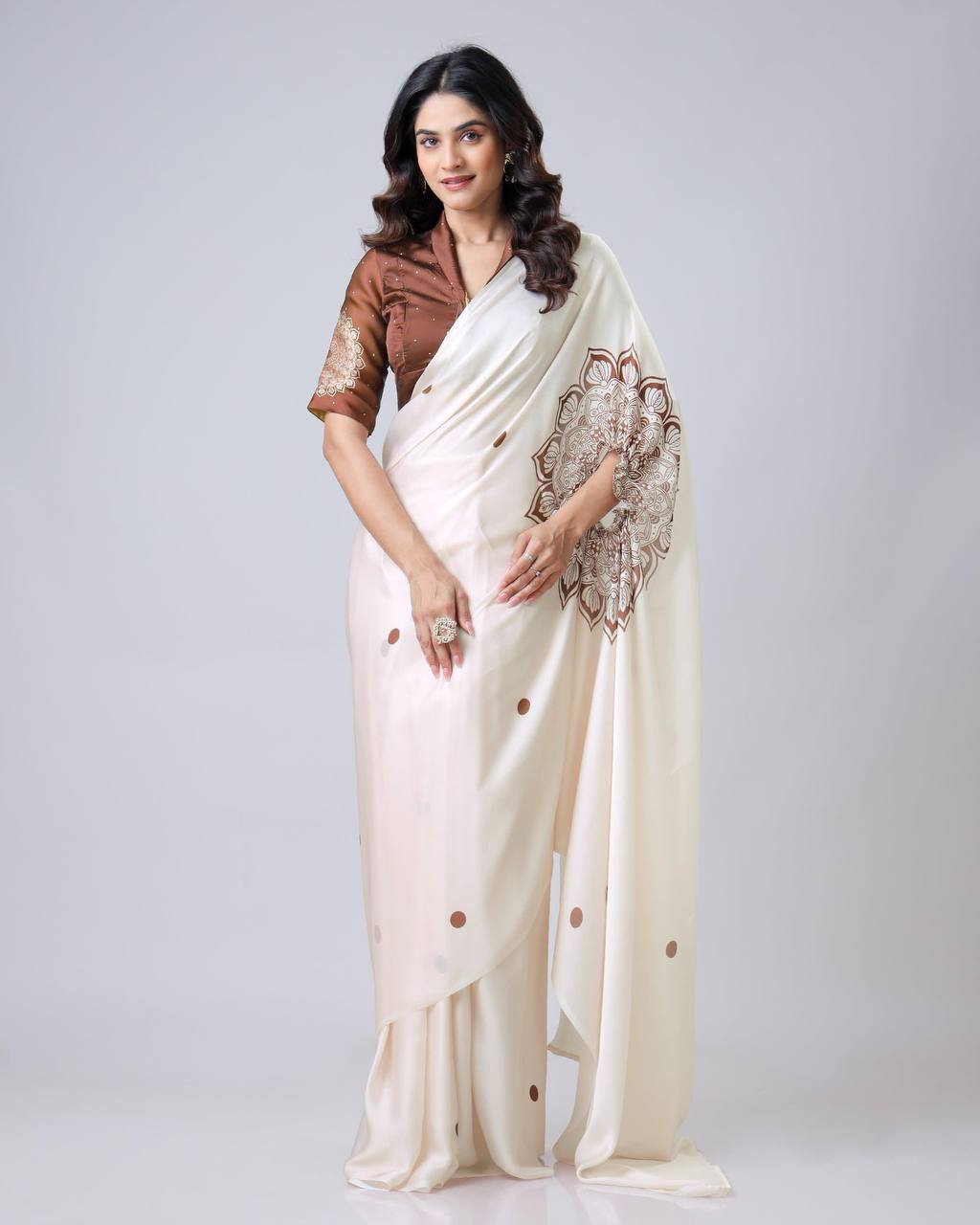 Hands-Free Ready to Wear Saree (Brown Color)