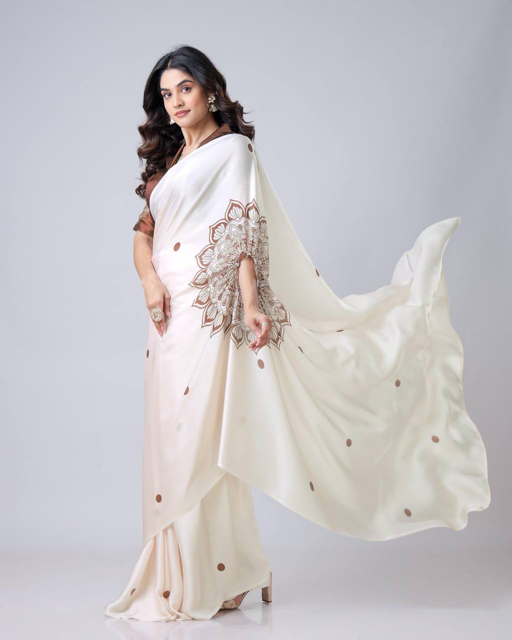 Hands-Free Ready to Wear Saree (Brown Color)