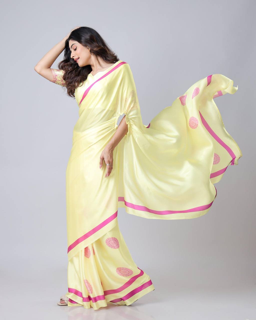 Hands-Free Ready to Wear Saree (Yellow Color)