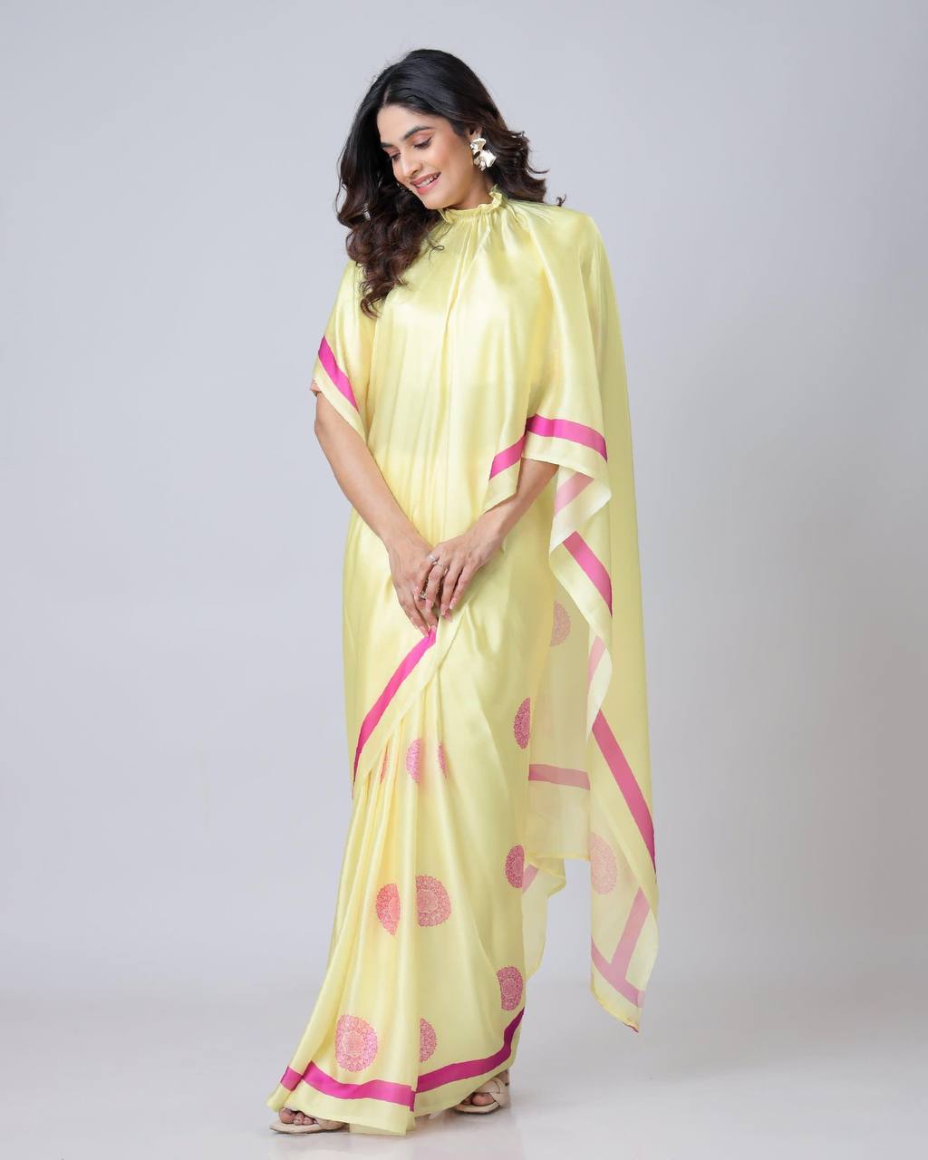 Hands-Free Ready to Wear Saree (Yellow Color)
