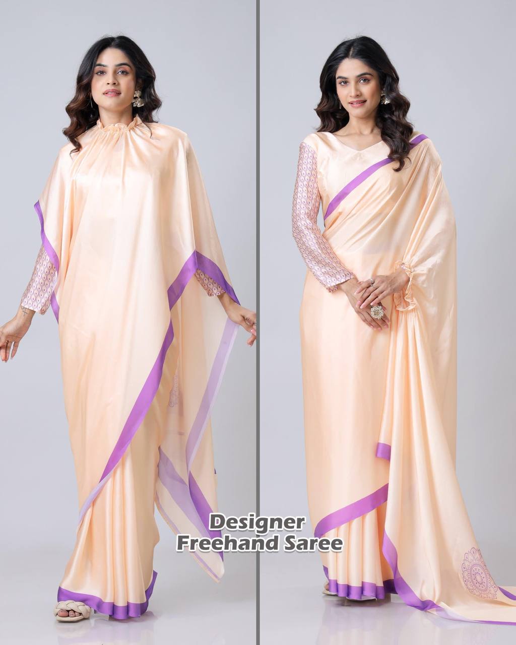 Hands-Free Ready to Wear Saree (Purple Color)