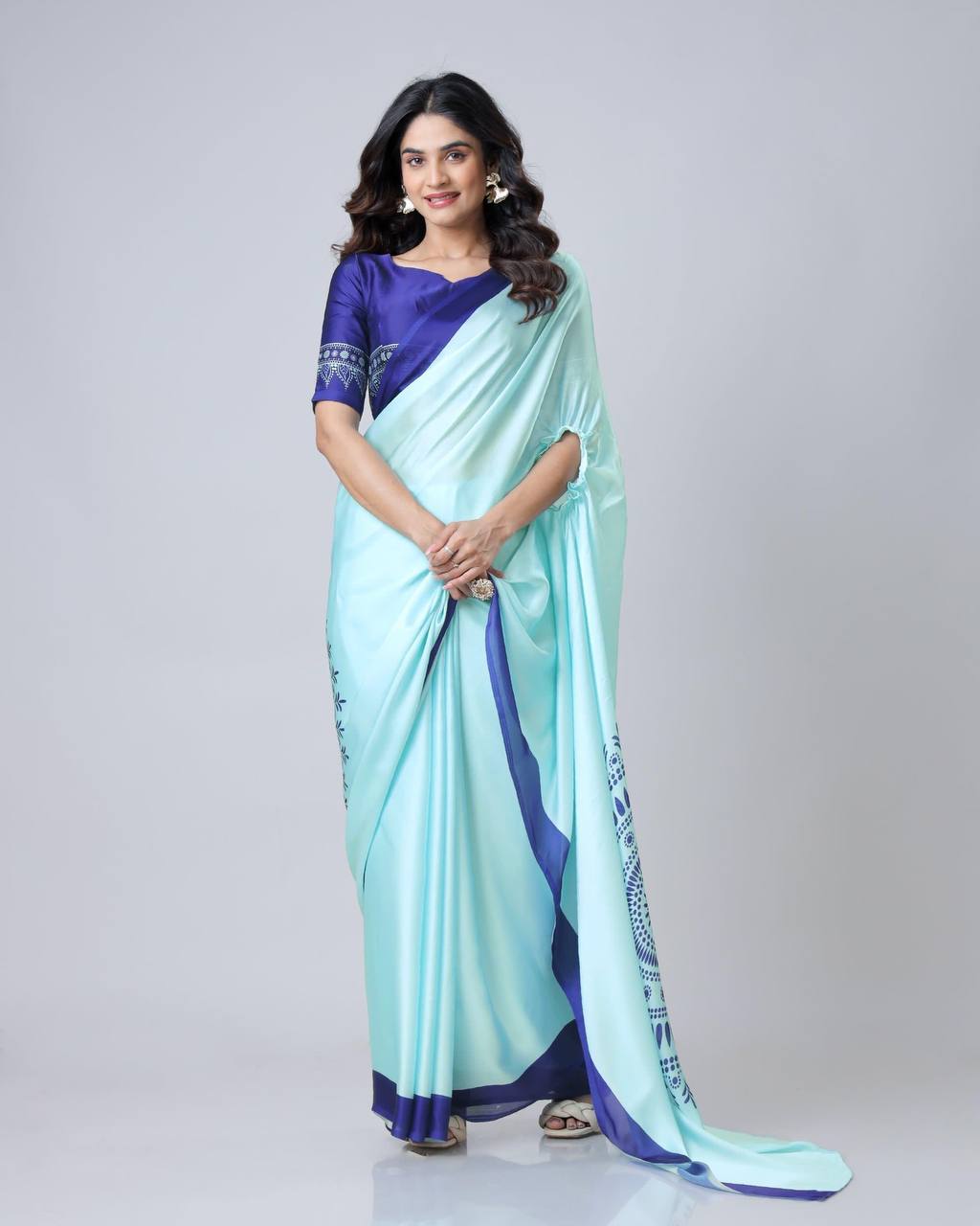 Hands-Free Ready to Wear Saree (Navy Color)