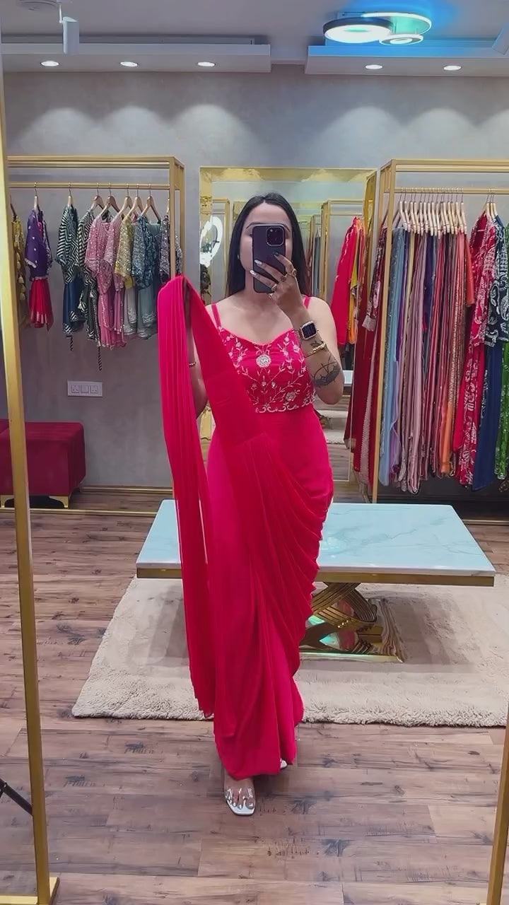Ready-to-Wear Drape Saree with Full Koti
