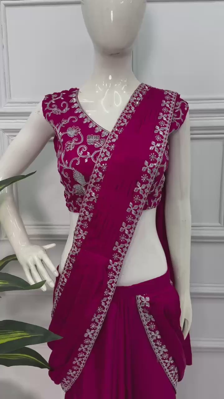 Indo-Western Ready-to-Wear Lehenga-Saree