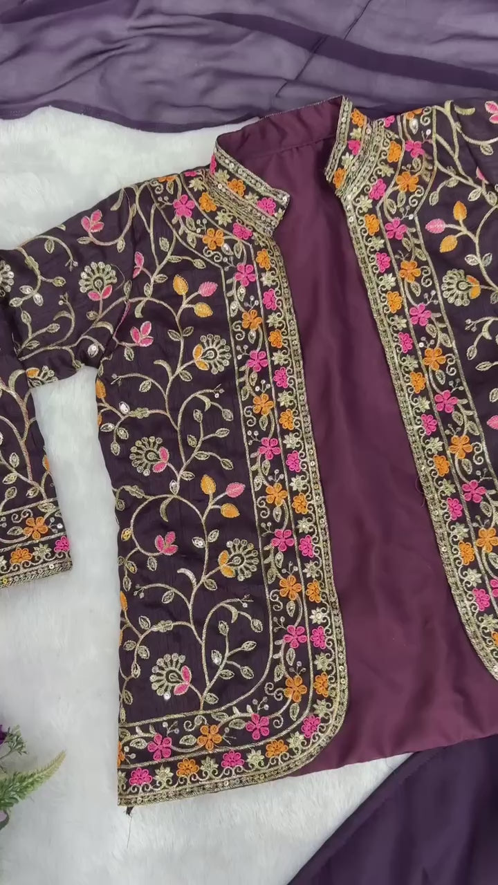 Indo-Western Ready-to-Wear Saree with Embroidered Koti