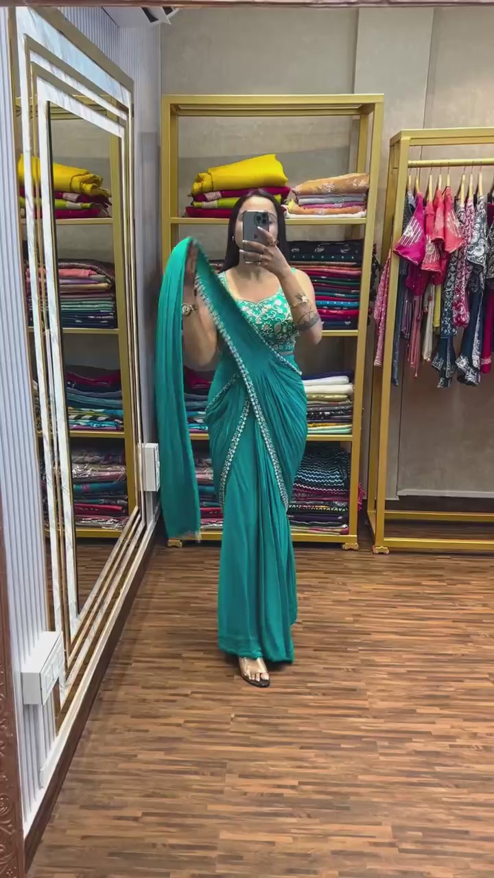 Indo-Western Ready-to-Wear Lehenga-Saree