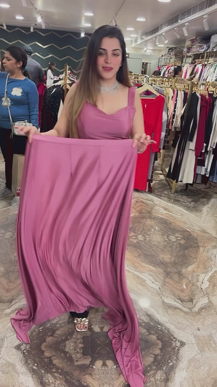 Indo-Western Ready-to-Wear Drape Saree with Koti