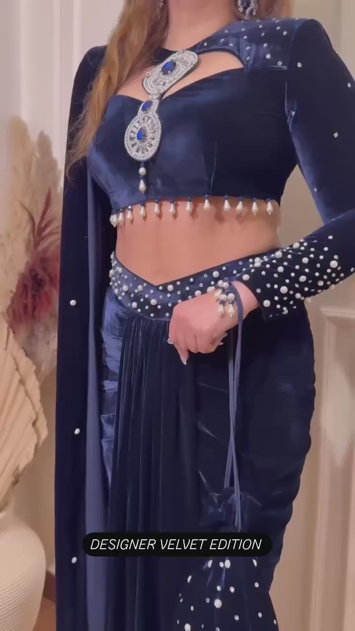 Indo-Western Drape Lehenga Saree
