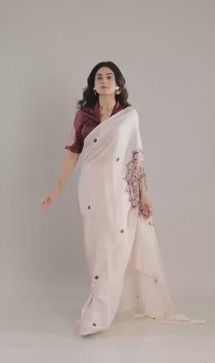 Hands-Free Ready to Wear Saree (Brown Color)