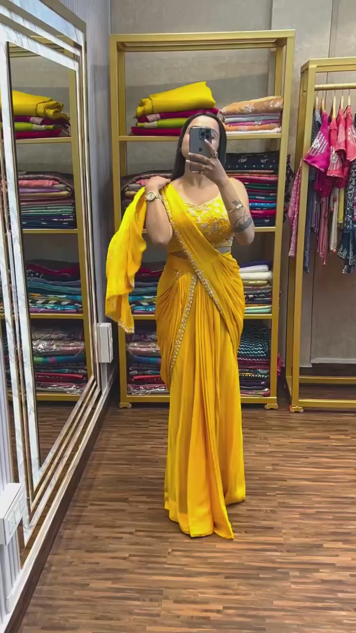 Indo-Western Ready-to-Wear Lehenga-Saree